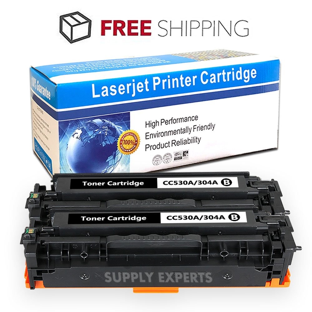 2PK CC530A Black Toner Compatible for HP CP2025DN CM2320