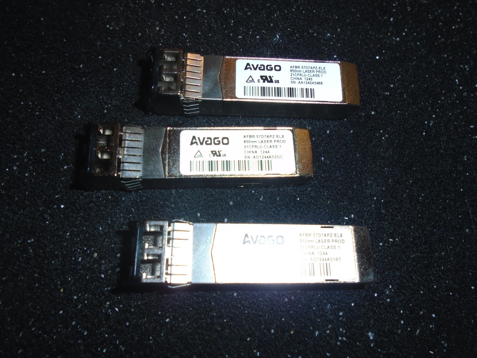 lot 3 AVAGO AFBR-57D7APZ-ELX 21CFR[ J ] CLASS 1 850nm Mini GBIC TRANSCEIVER