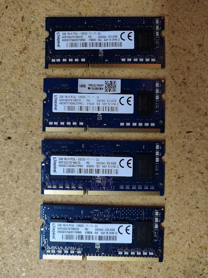 Kingston 4x2GB DDR3-1600 PC3L-12800S acr16d3lfs1kbg/2g (set of 4 modules)