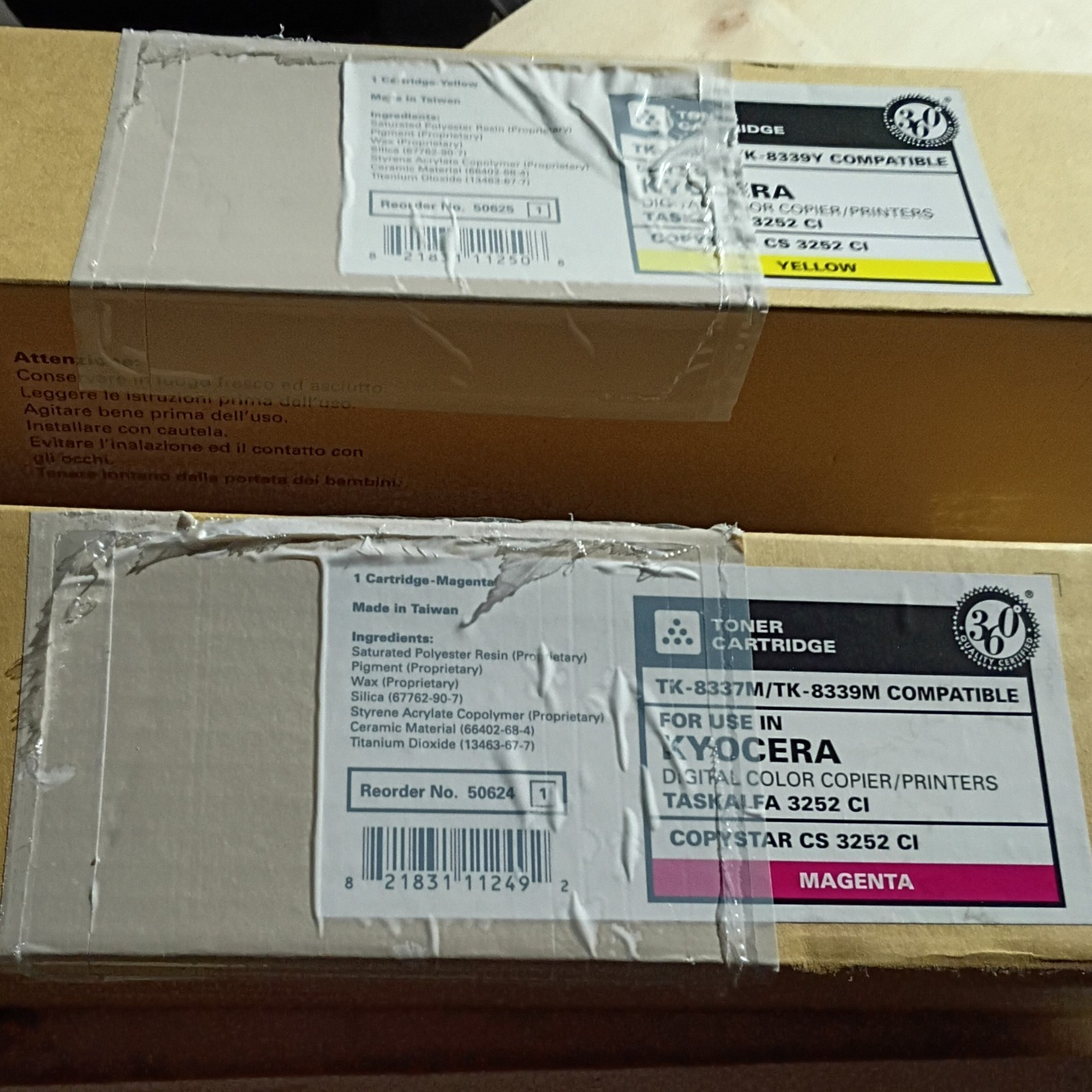 Katun For Kyocera TK-8337 / TK-8339 Compat. Yellow & Magenta Toner Kits New