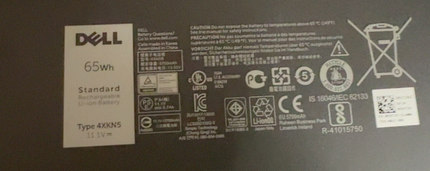 Genuine CJ2K1 Battery Dell Latitude 5404 5414 7414 7404 E5404 4XKN5 XN4KN 65Wh