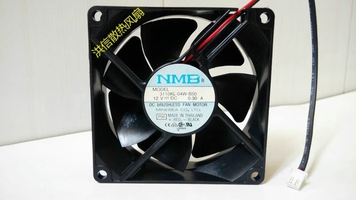 NMB 8025 3110KL-04W-B50 DC12V 0.30A 8CM 80*80*25MM 2-Pin Cooling Fan