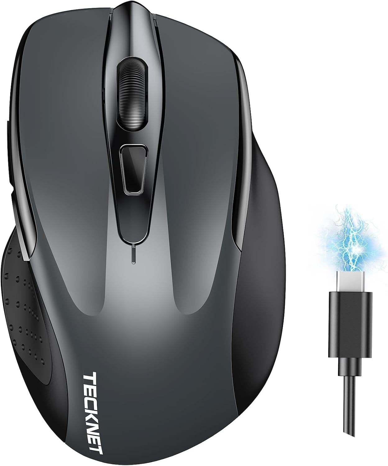 TECKNET Wireless Mouse (BT5.0/3.0 & 2.4G) Rechargeable 4800 DPI Silent USB a