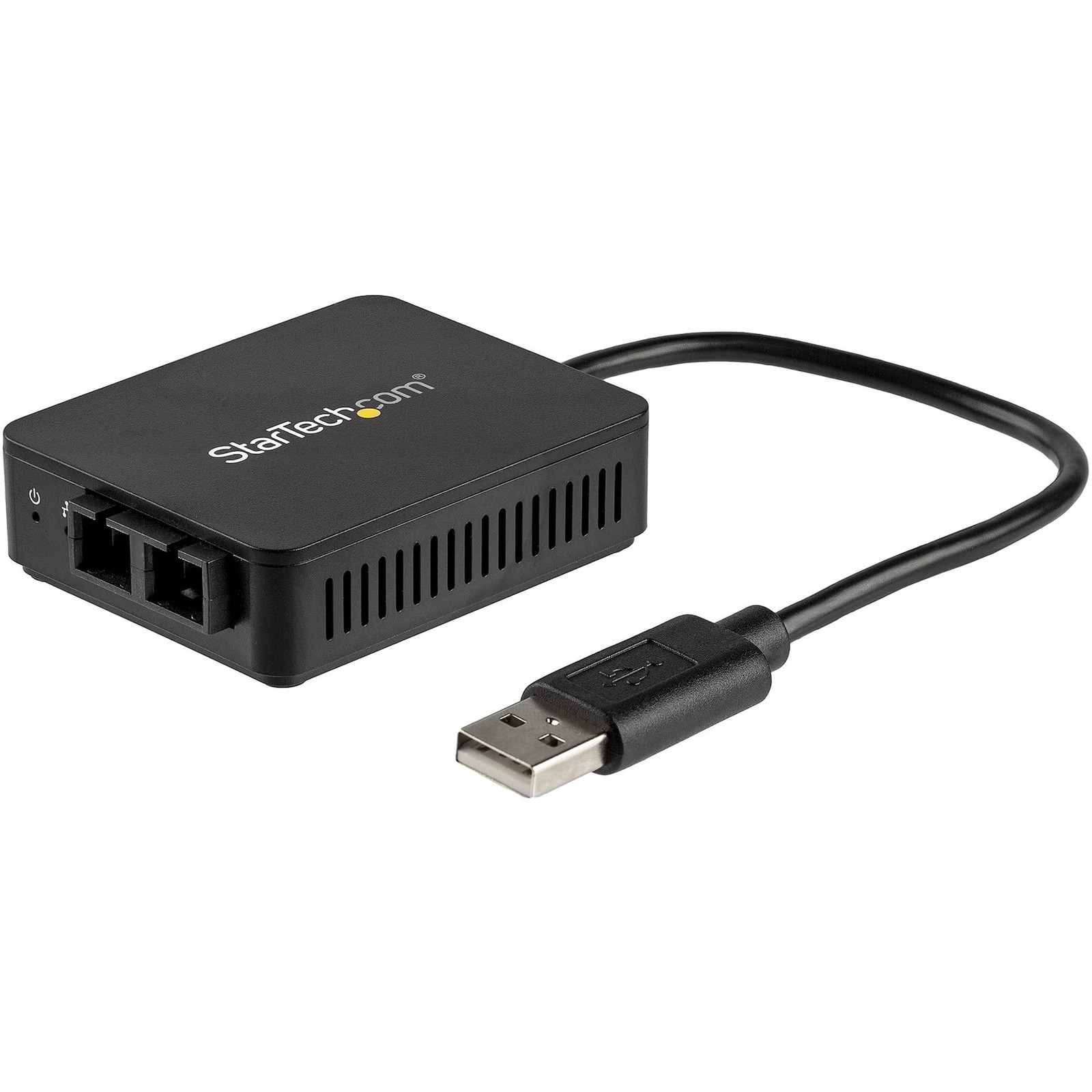 StarTech USB to Fiber Optic Converter, 100Mbps, 0.8" x 5.5" x 0.3", Black
