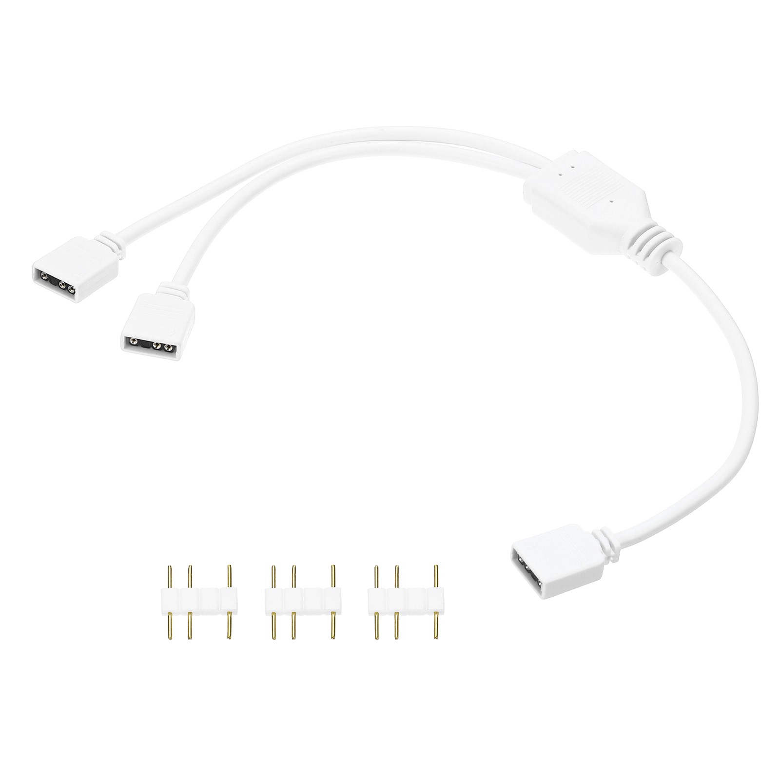 ARGB Splitter Cable, 5V 12" 3 Pin 1 to 2 Female to Female, White