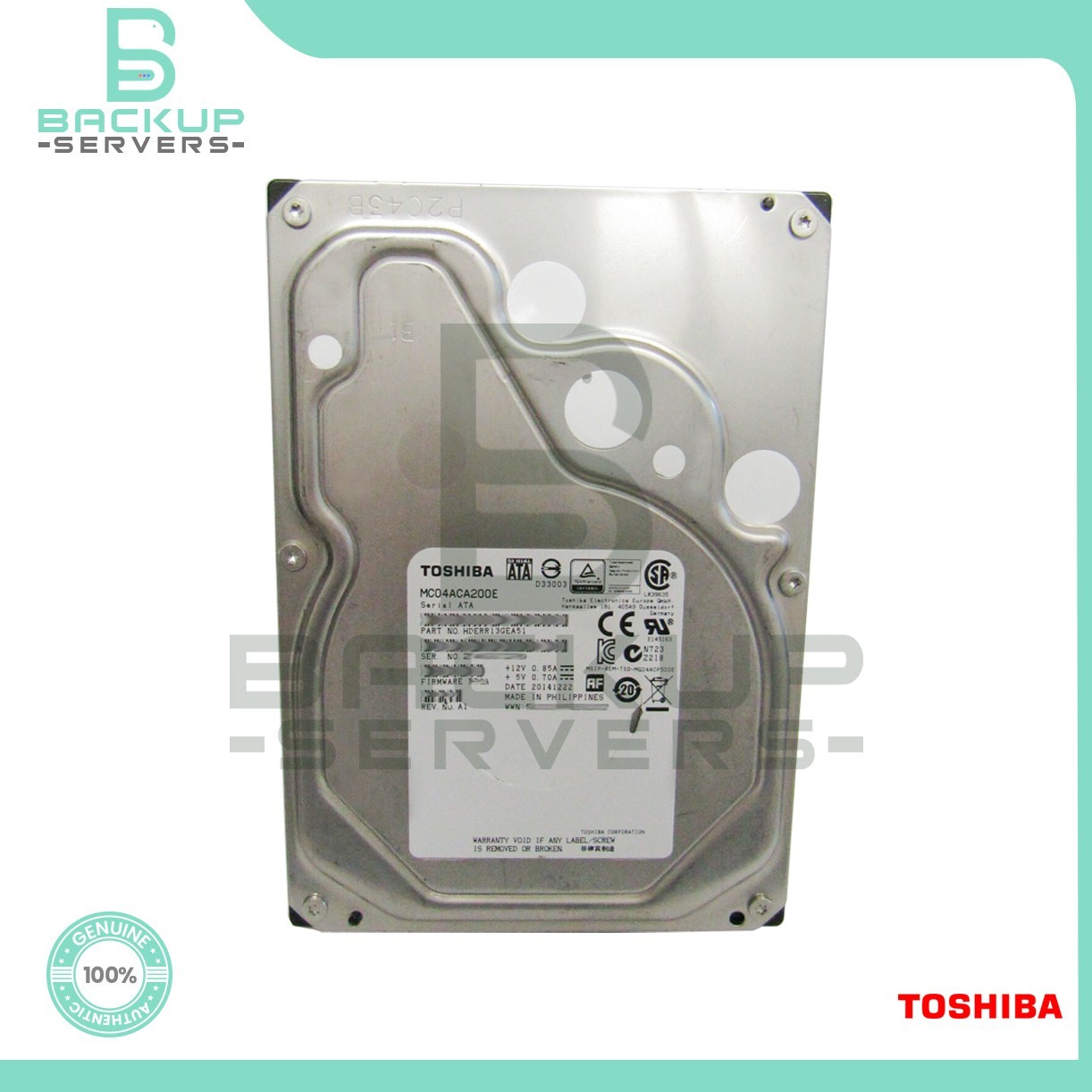 "NEW" MC04ACA200E Toshiba MG04 2TB 7.2K 6Gbps SATA 3.5" 128MB Hard Drive