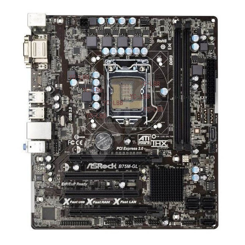 For ASRock B75M-GL Intel B75 Motherboard LGA 1155 DDR3 DVI USB3.0 M-ATX