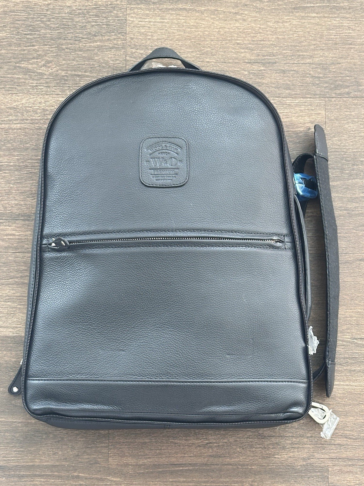 W&O Premium Genuine Leather Business Laptop Backpack 17” Black NWOT