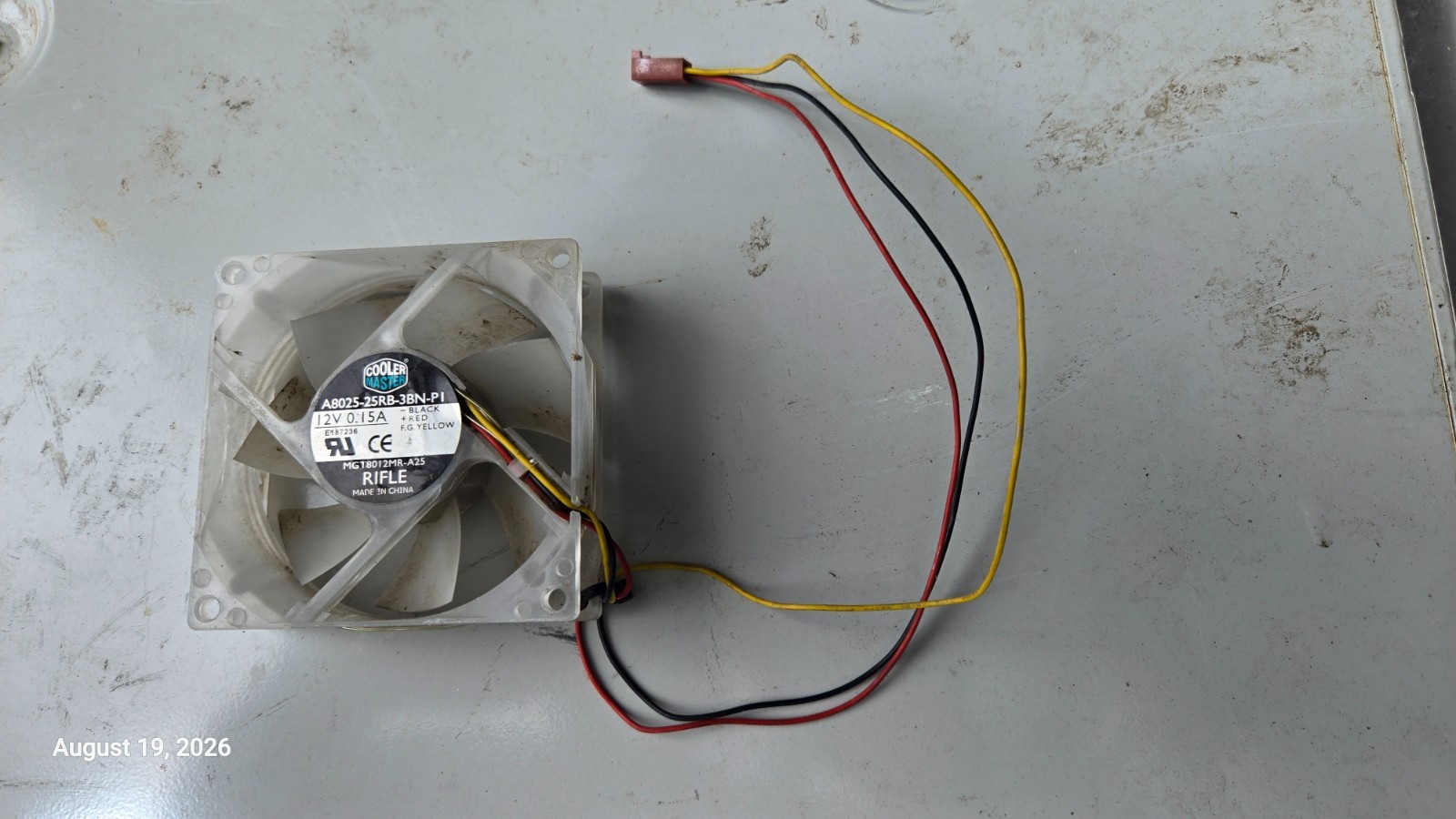 Cooler Master A8025-25RB-3BN-P1 3-Pin 3-Wire 80x80x25mm 12V 0.15A (used)