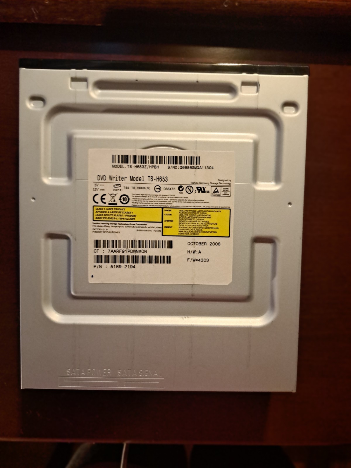 DVD WRITER TS-H653