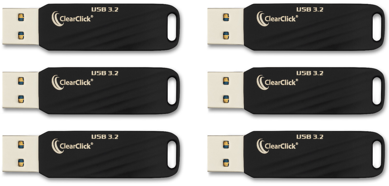 ClearClick 64GB USB 3.2 Flash Drives with USB-A and USB-C Compatibility (6-Pack)