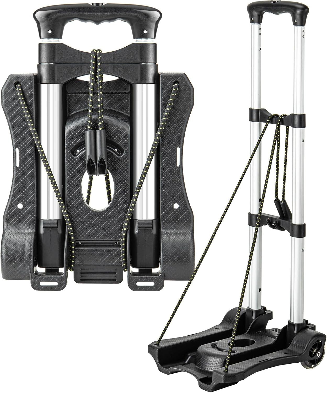 Small Folding Hand Truck Dolly with 2 Wheels, Lightweight Aluminum Foldable L...