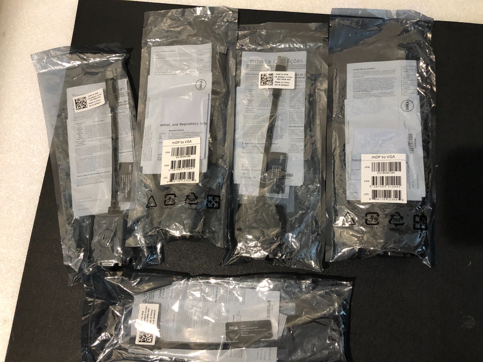4x NEW  DELL mDP to VGA DP/N 0PNKVT miniDisplayPort To VGA Adapter Cable