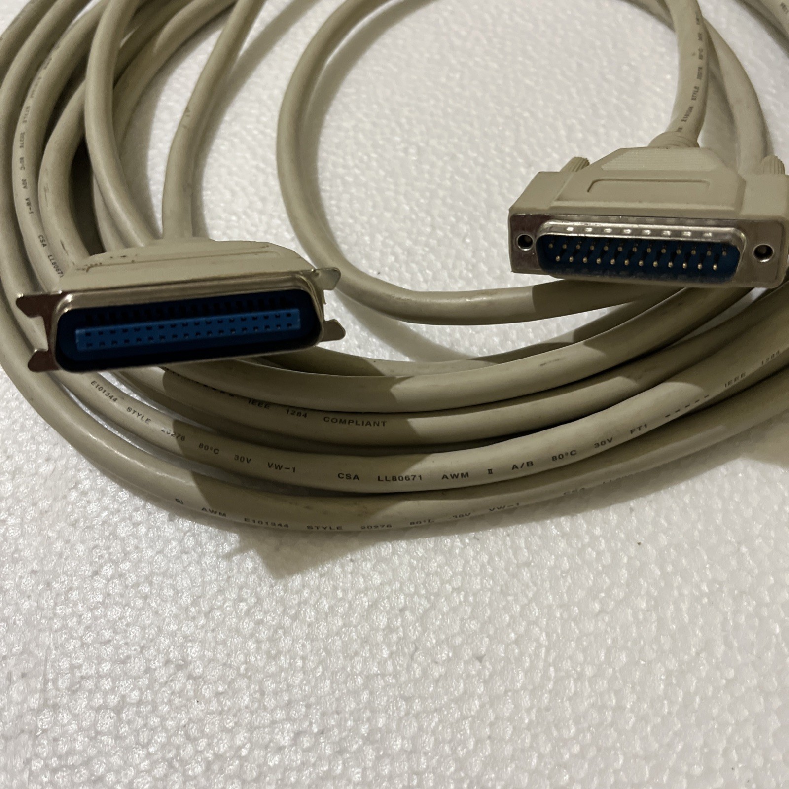 25FT and 12FT Parallel Printer Cable A-B IEEE-1284 + 3ft 25x25 & 6” 25x9 pin