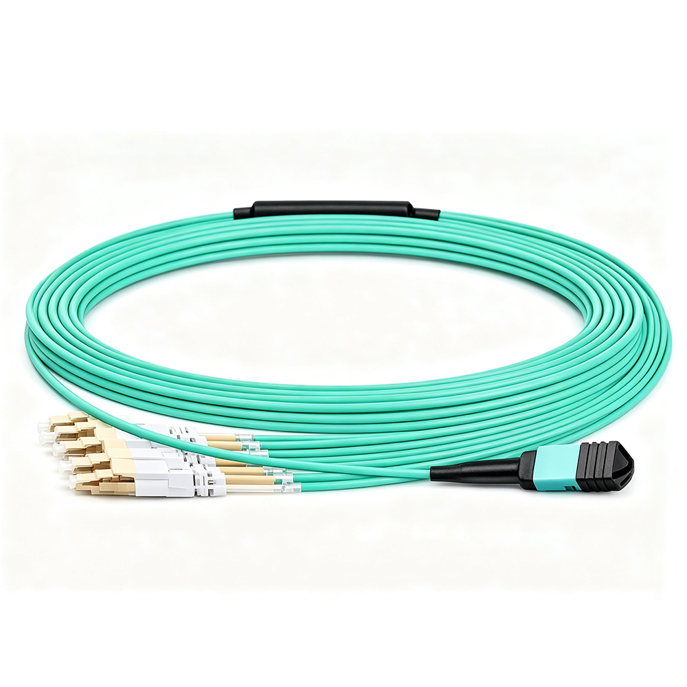 1M‑10M 8‑Core MPO to 4LC OM3 Multimode Fiber Patch Cord LSZH