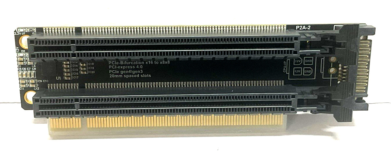 PCI-Express 4.0 x16 1 to 2 Expansion Card Gen4 Gen3 Split Card PCIe-x16 to x8x8