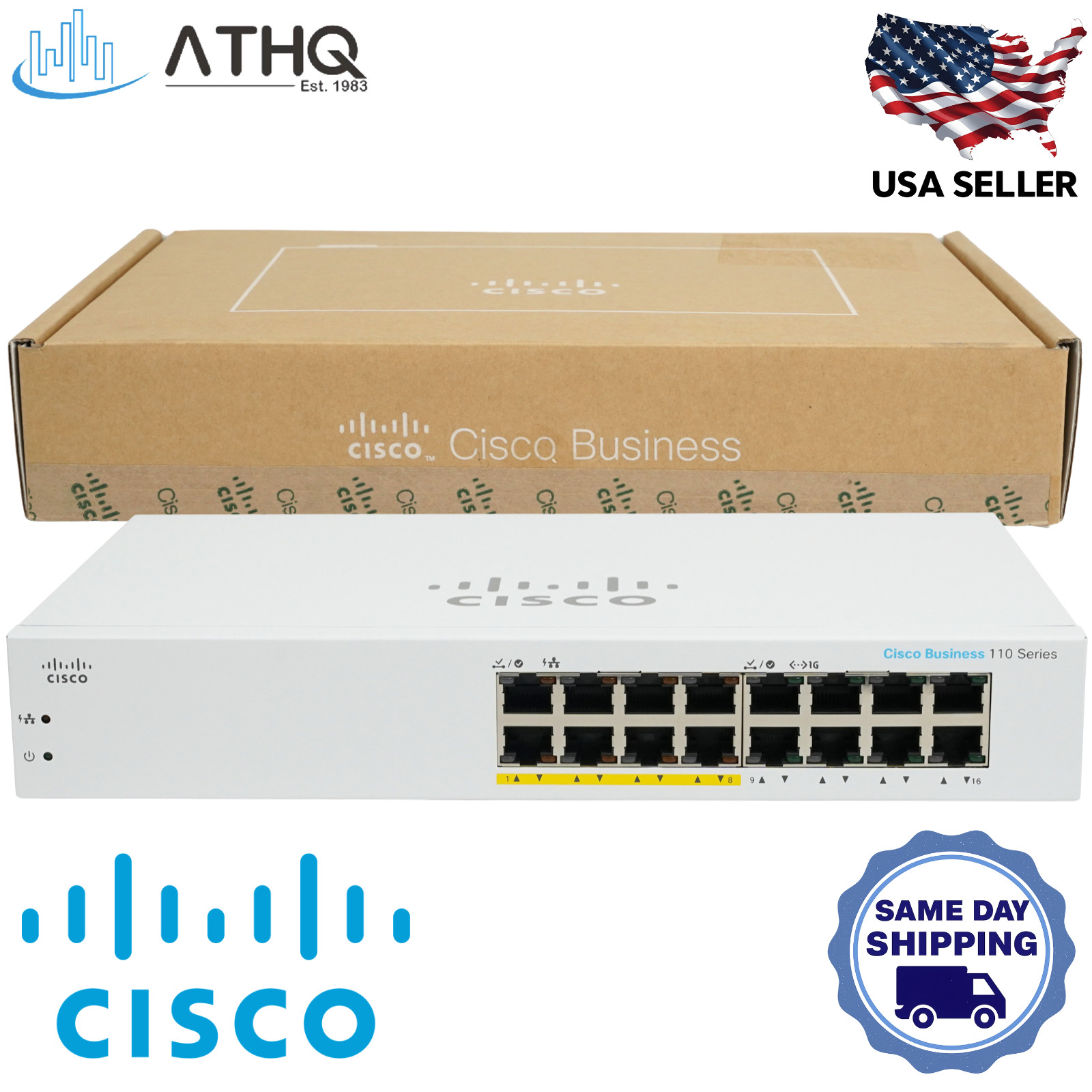 Cisco CBS110-16PP 16-Port Gigabit Unmanaged PoE Switch 8x PoE 64W 1U Refresh