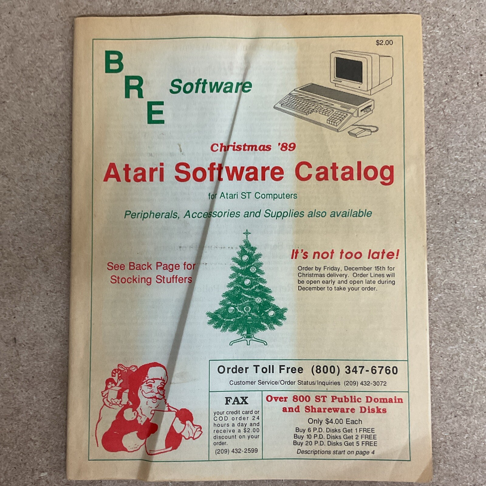Atari Software Catalog BRE Christmas 1989