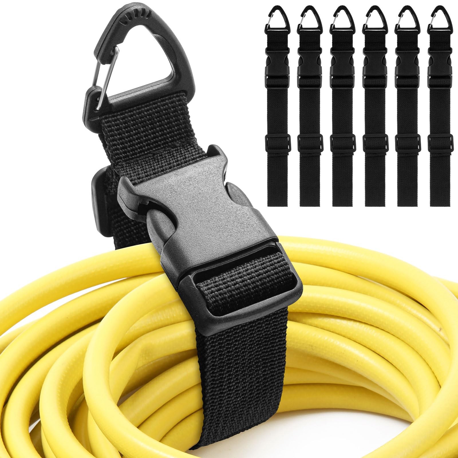 6 Pack 17 Inch Adjustable Extension Cord Holder Organizer with Triangle Clips