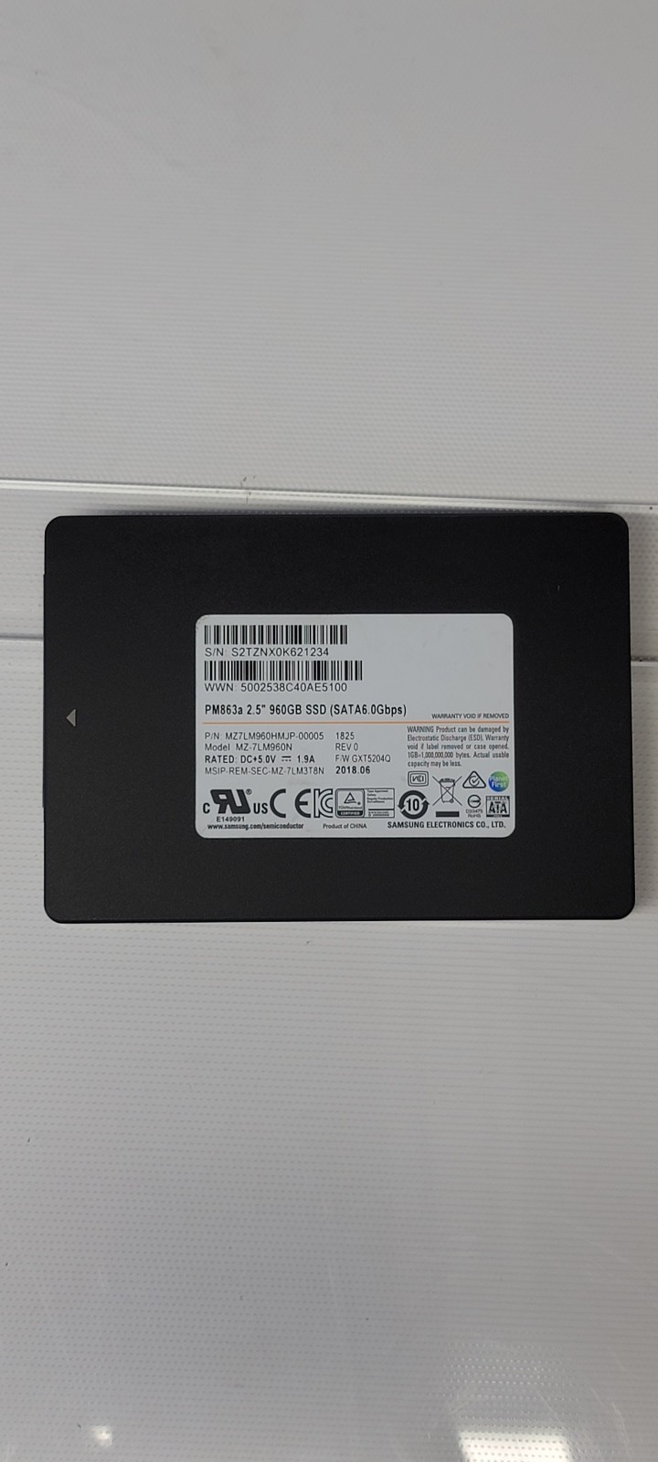 SAMSUNG 860 EVO PM863A MZ-7LM960N 960GB SATA 2.5" SSD HEALTH: GOOD *QTY