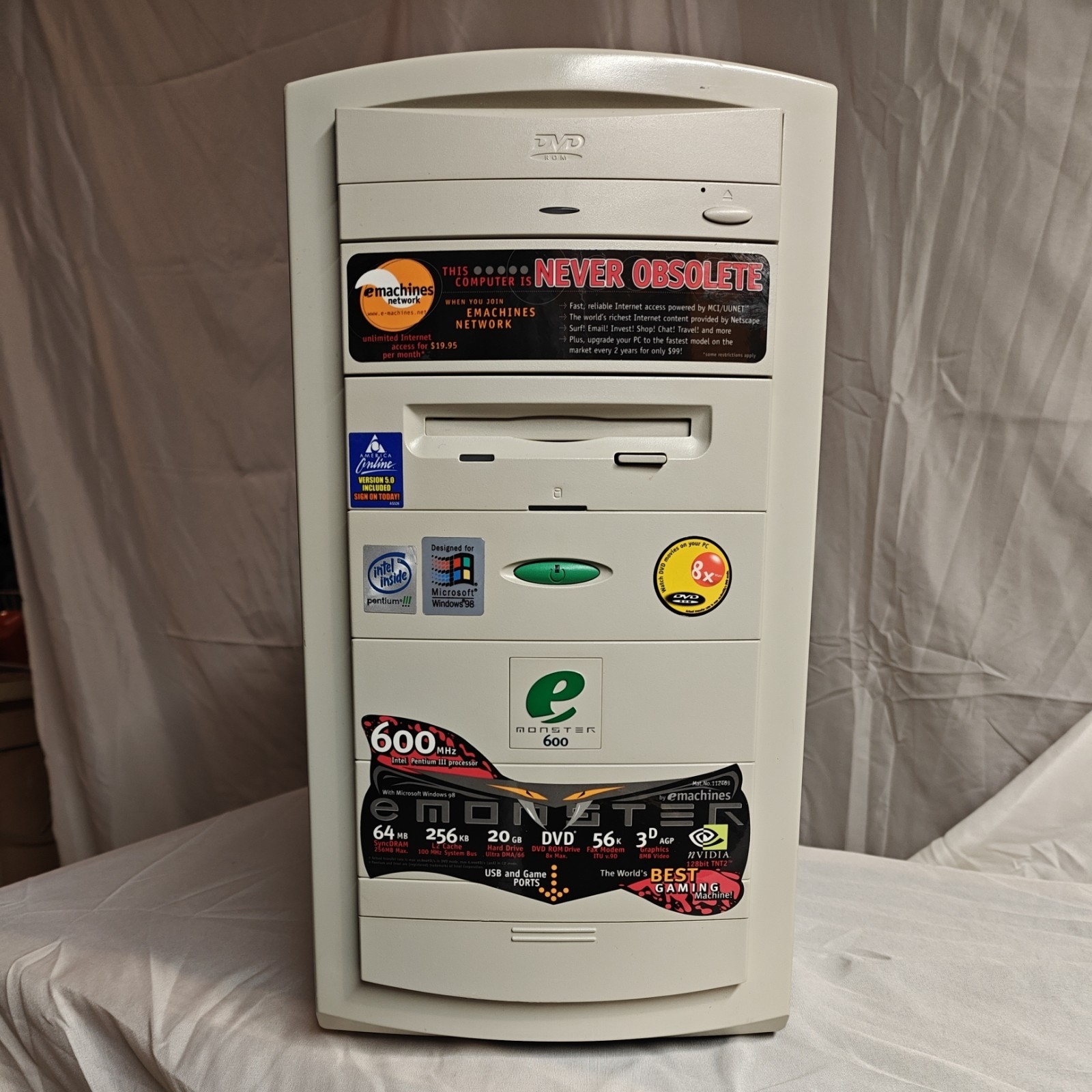 eMachines eMonster 600 Desktop Complete Mint Retro Condition Retro Windows 98 