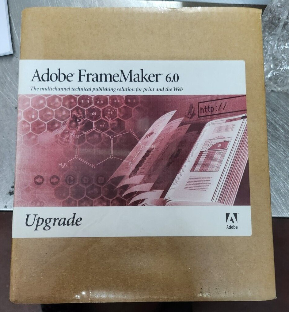 ADOBE FrameMaker 6.0 Upgrade, P/N: 27910349 - NEW & Sealed
