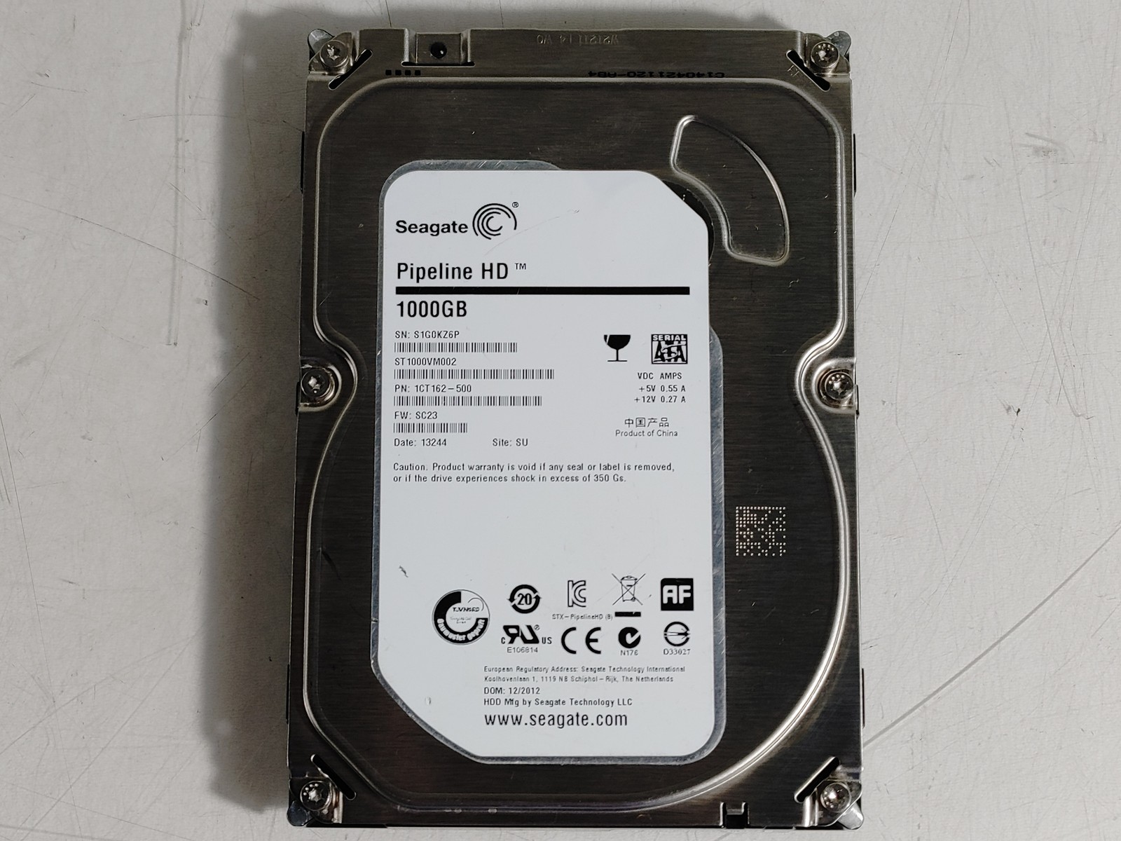 Seagate Pipeline HD ST1000VM002 1 TB SATA III 3.5 in Desktop Drive