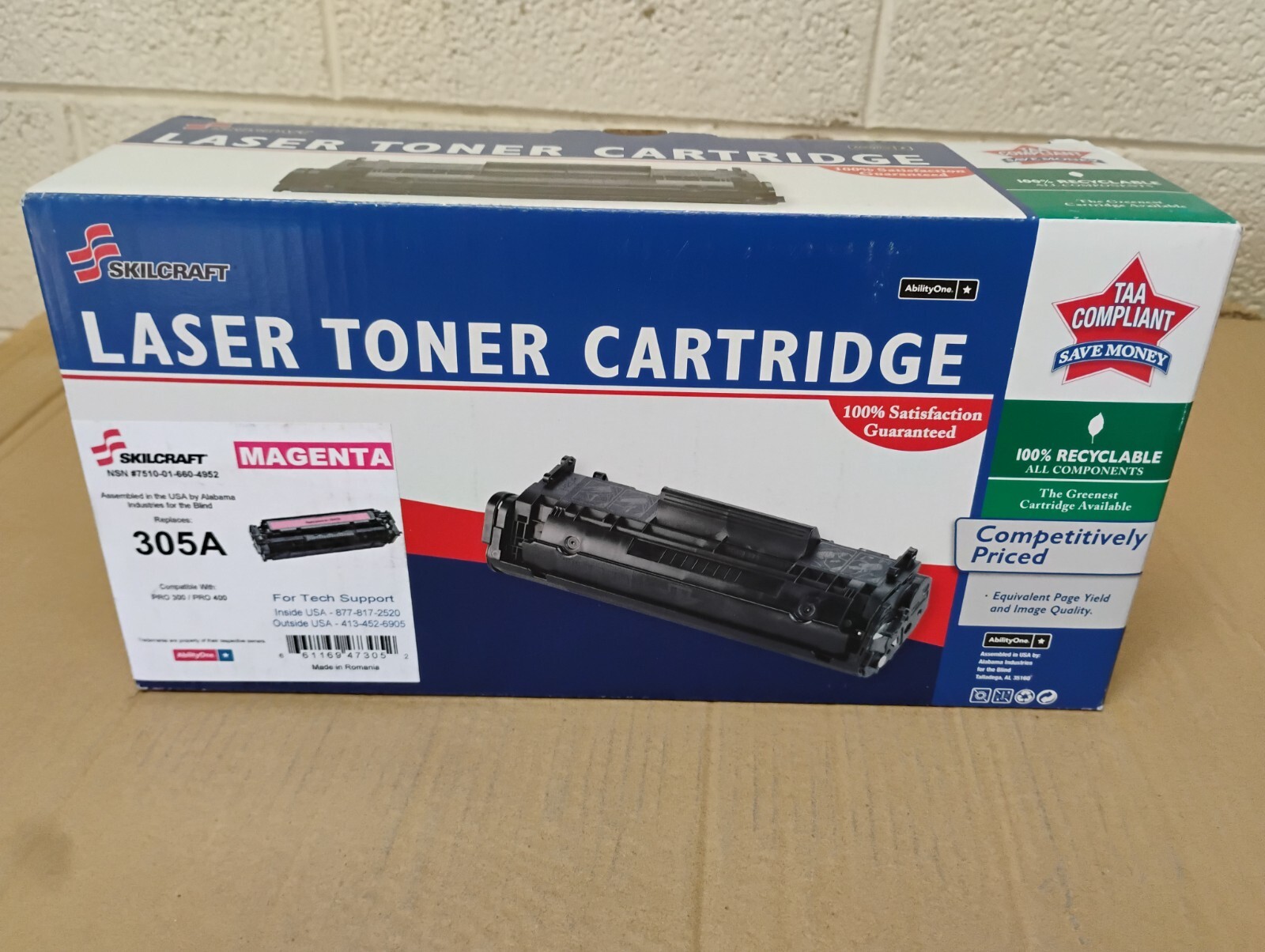 Skilcraft  Magenta CE413A 305A Toner Cartridge For HP Color LaserJet