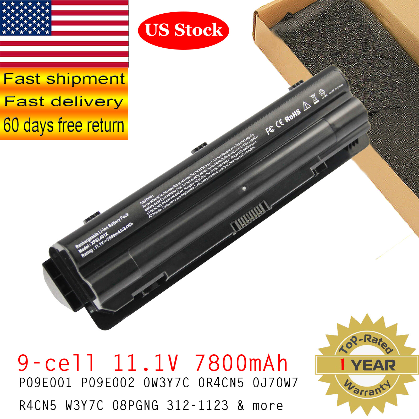 9Cell Replace Battery for Dell XPS 17 L701X L702X 15 L501X L502X R795X L401X