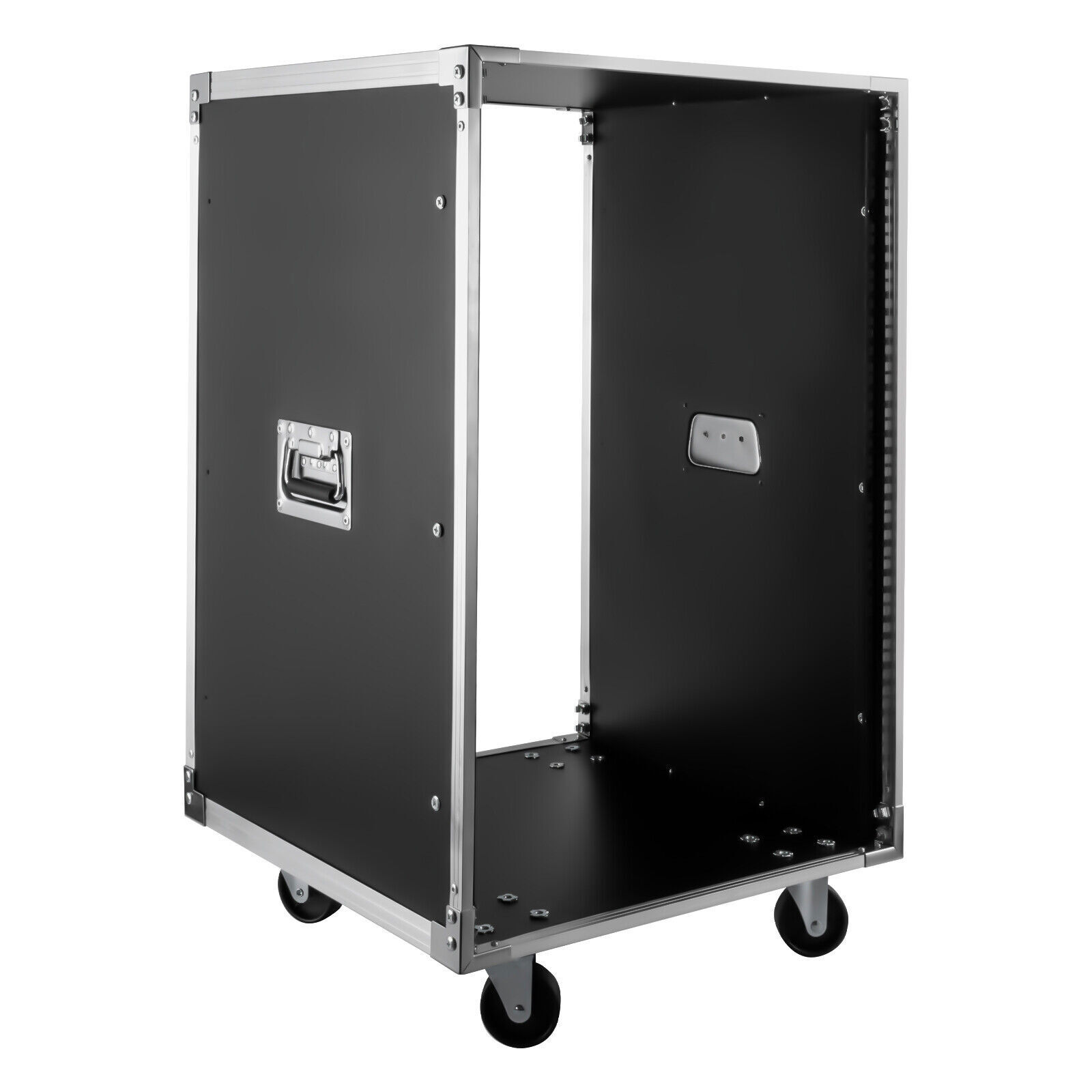 19-Inch 16U 4-Post Open Frame Server Rack Cabinet Rolling With Casters