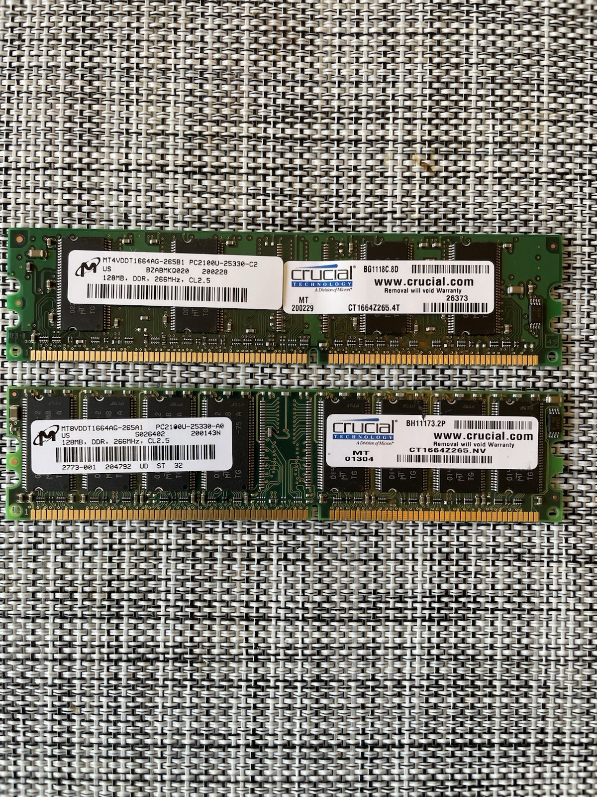Crucial (Micron) 256MB DDR DIMM
