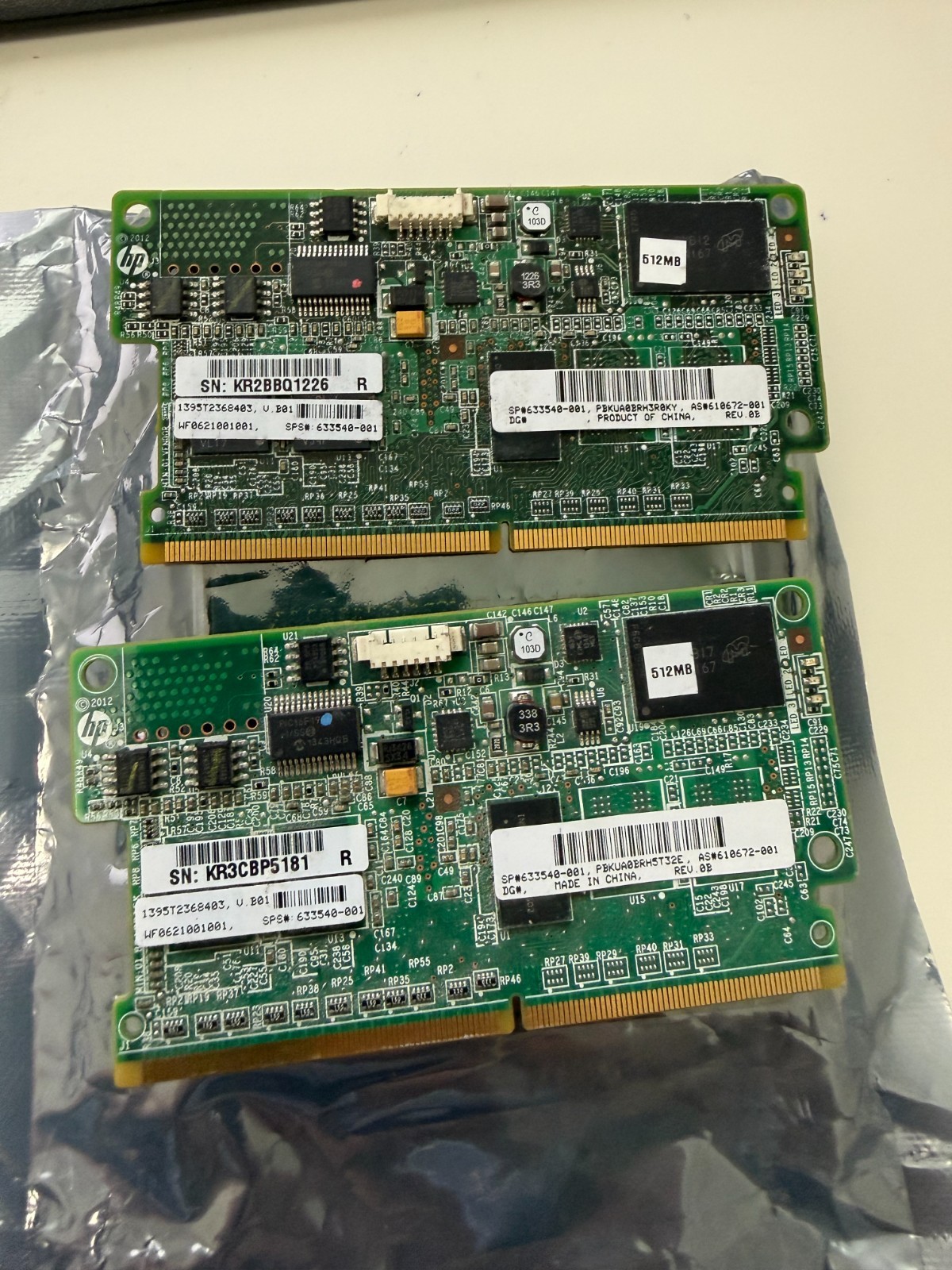 Lot of 2 HP 512MB Flash Backed Write Cache Memory Module 633540-001 610672-001