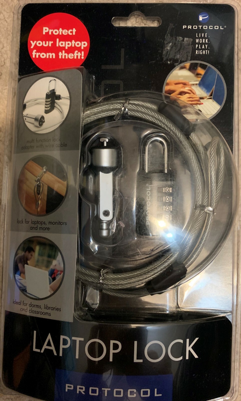 PROTOCOL LAPTOP LOCK to Secure Laptop