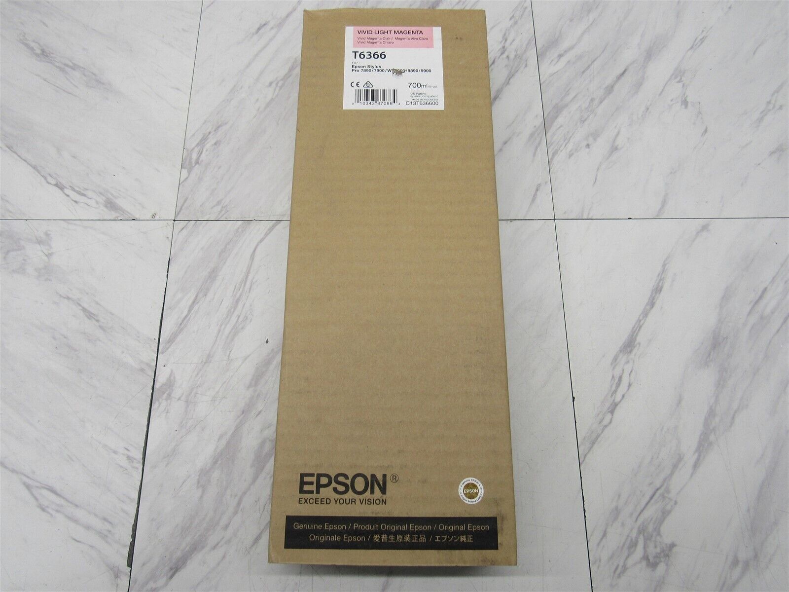 NEW Epson T6366 Vivid Light Magenta Ink Cartridge Stylus Pro 7900/9900 EXP:06/18