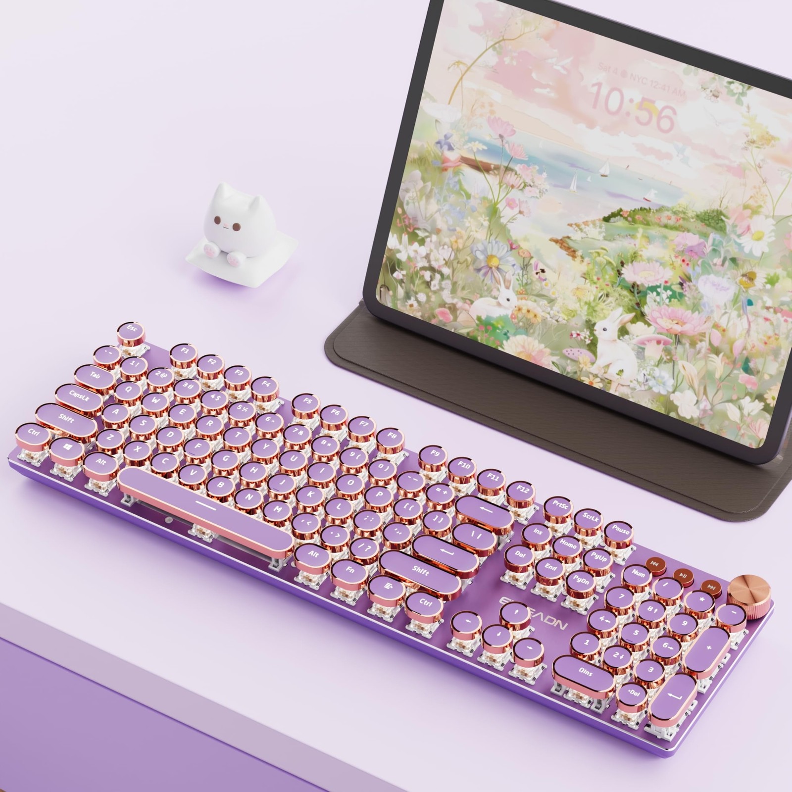 EWEADN V20 Typewriter Keyboard Wireless, 104 Keys Typewriter Style Mechanical...