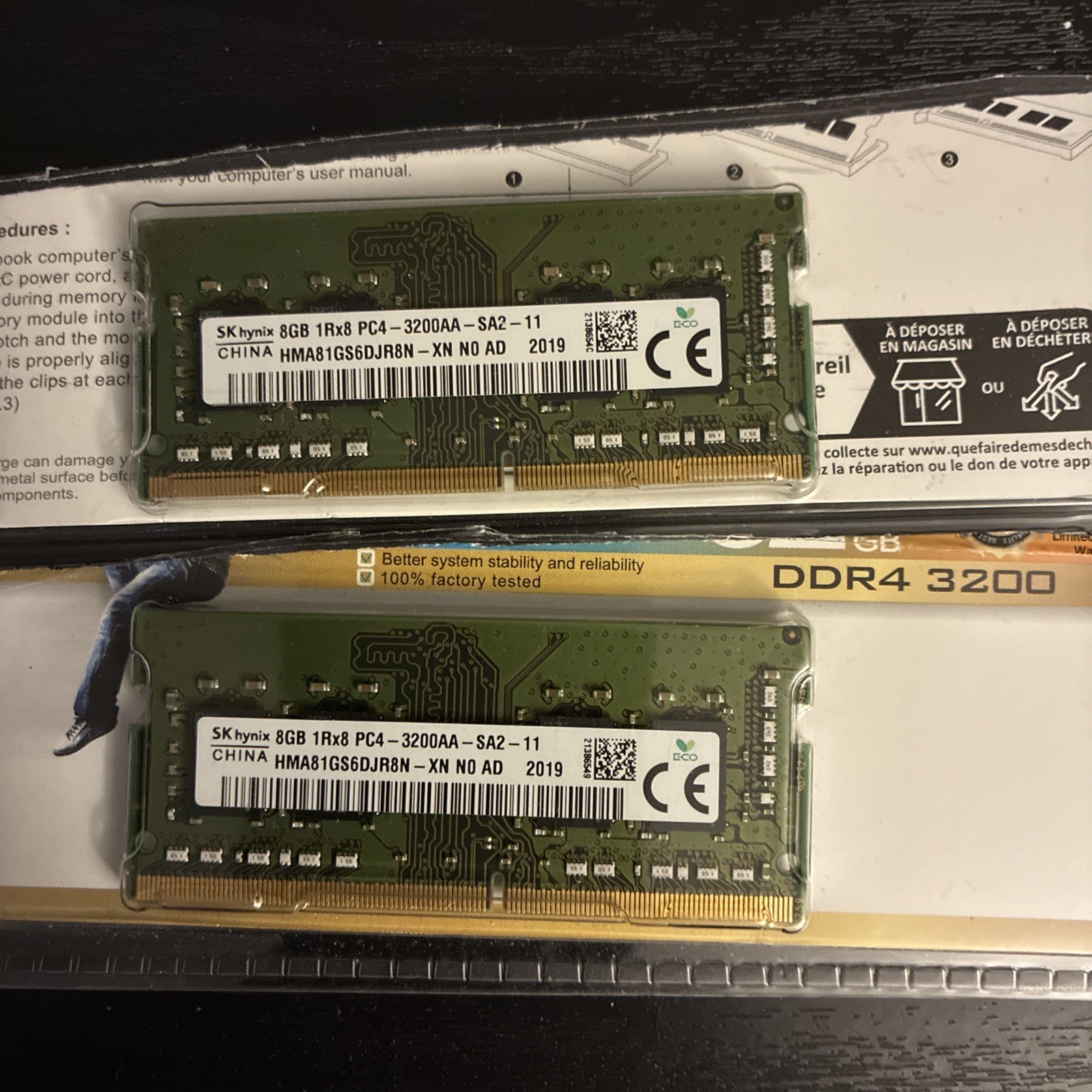 sodimm sk hynix 16GB Set 2 x 8gb 1rx8 pc4-3200aa-sa2-11