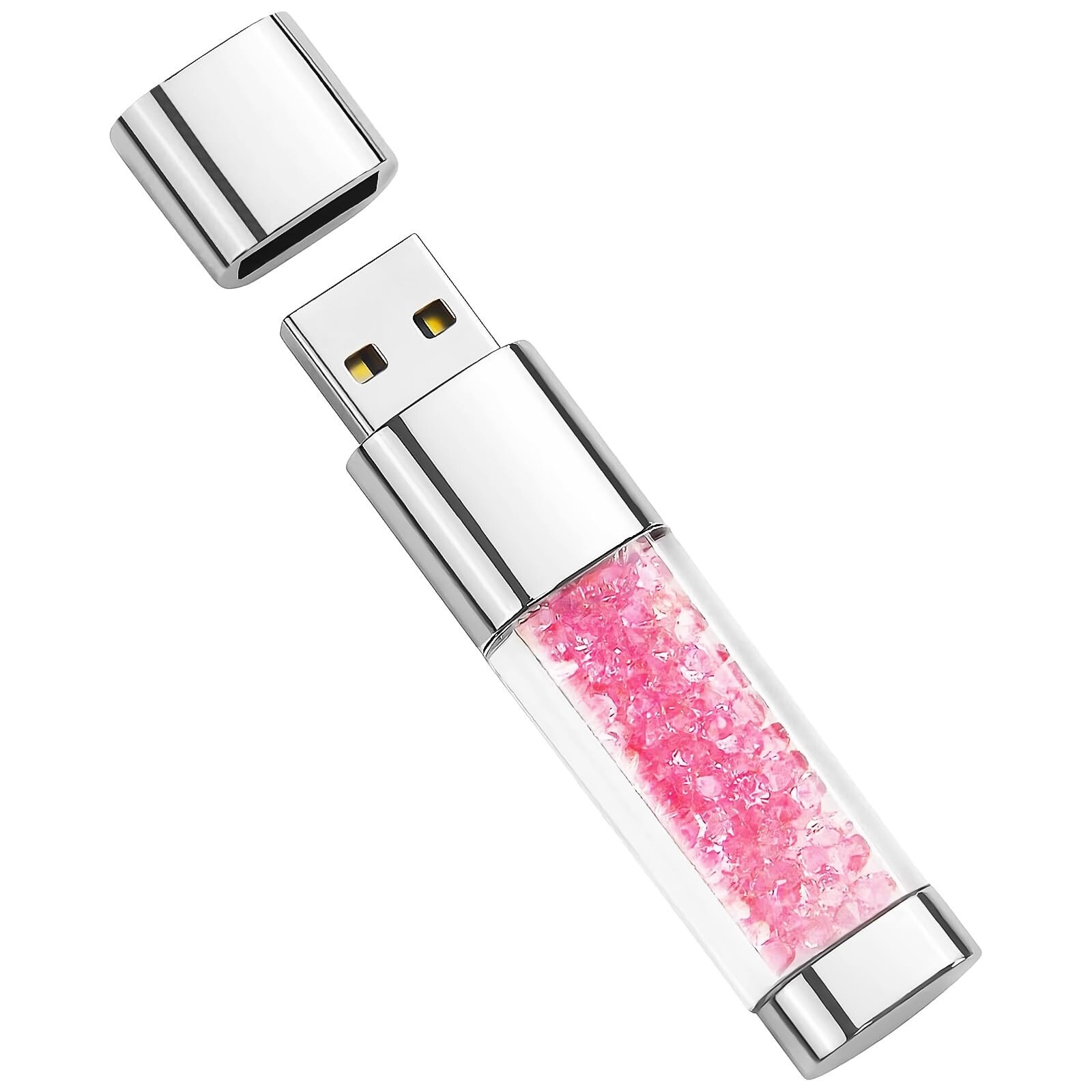 USB Flash Drive 32GB, BorlterClamp Cute Pink Crystal Thumb Drive Novelty Pen ...