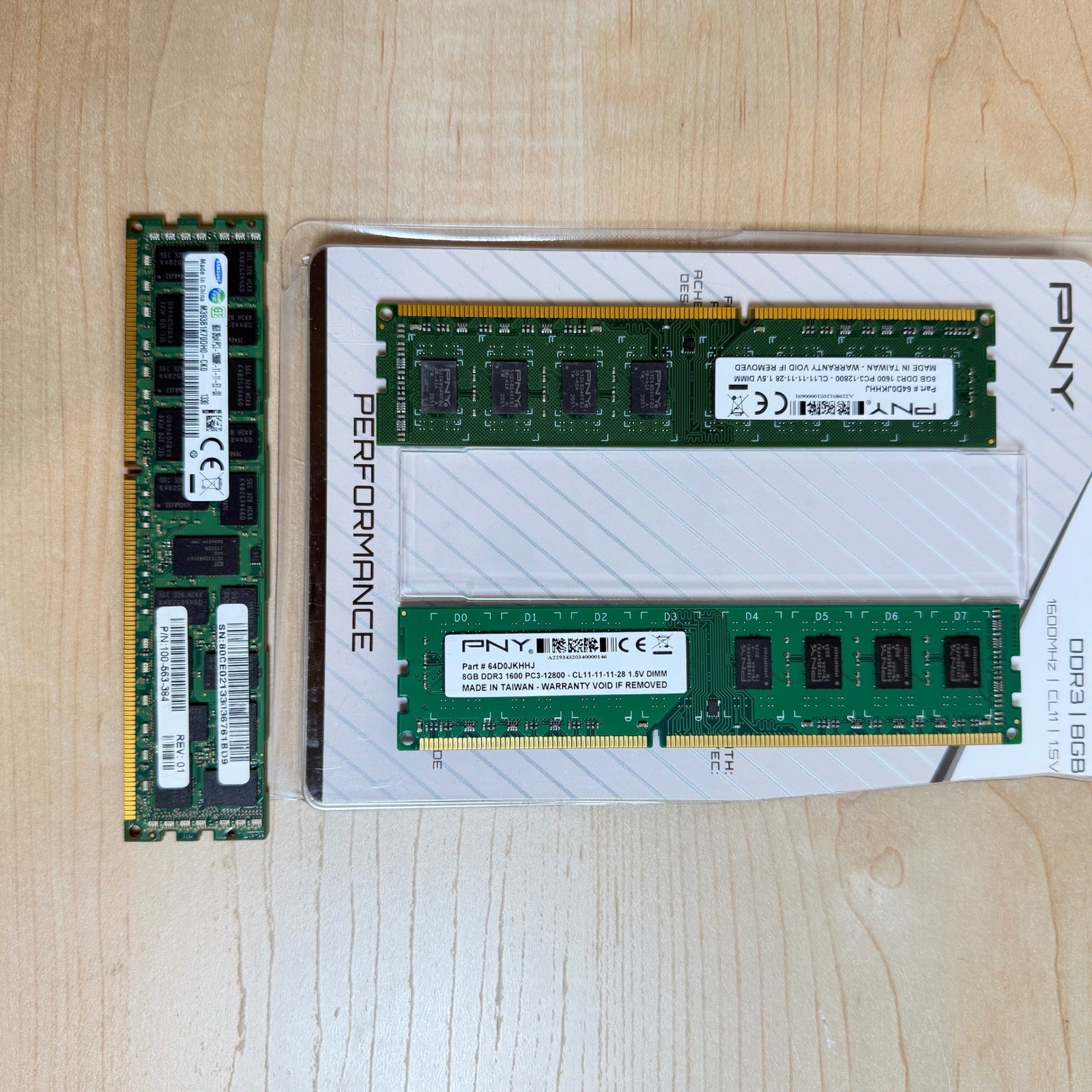 PNY SAMSUNG Green 24GB 3x8GB DDR3 1600MHz PC3-12800 Desktop RAM Bundle 24GB