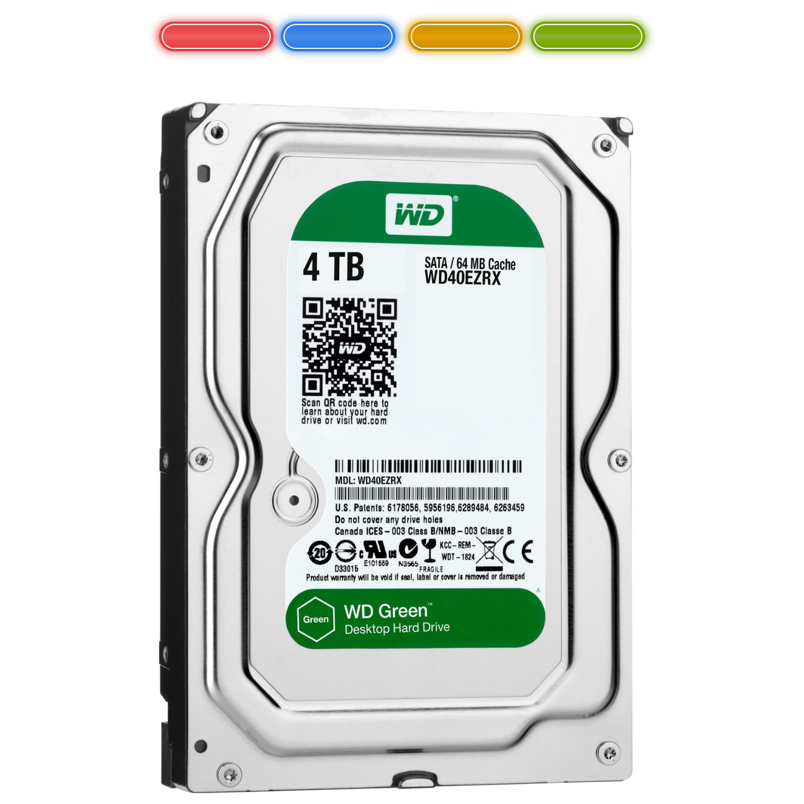 Western Digital 4TB HDD WD40EZRX-00SPEB0 3.5" SATA 5400RPM 64MB Hard Drive