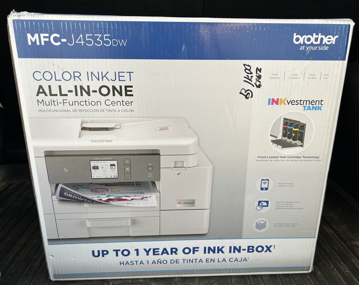 Brother INKvestment Tank MFC-J4535DW Color Inkjet Printer All-in-One NEW in Box