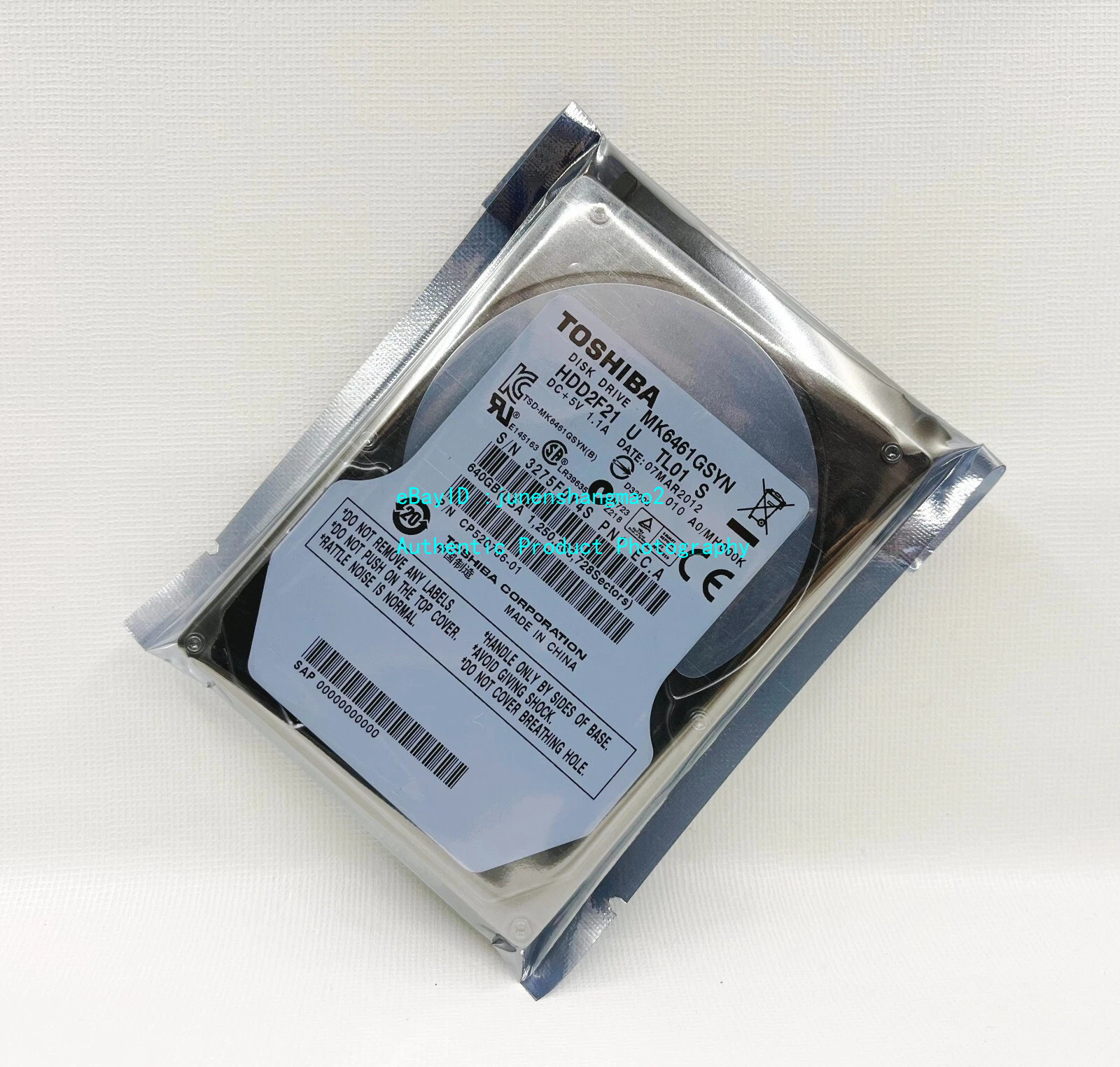 Special purpose Toshiba 640GB 7200RPM 2.5" MK6461GSYN hard drive