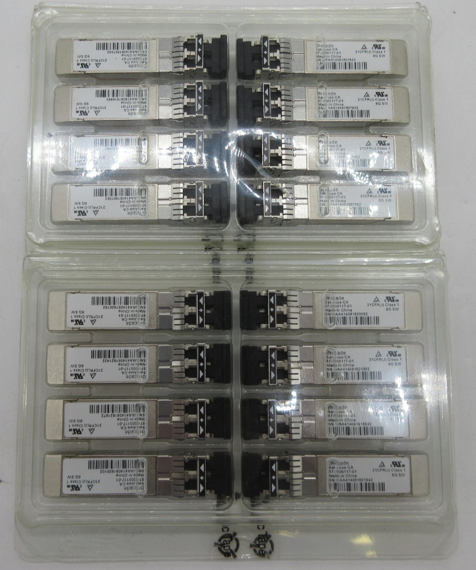 LOT 16 Brocade 57-1000117-01 8Gb Fiber Channel SFP+ Transceiver