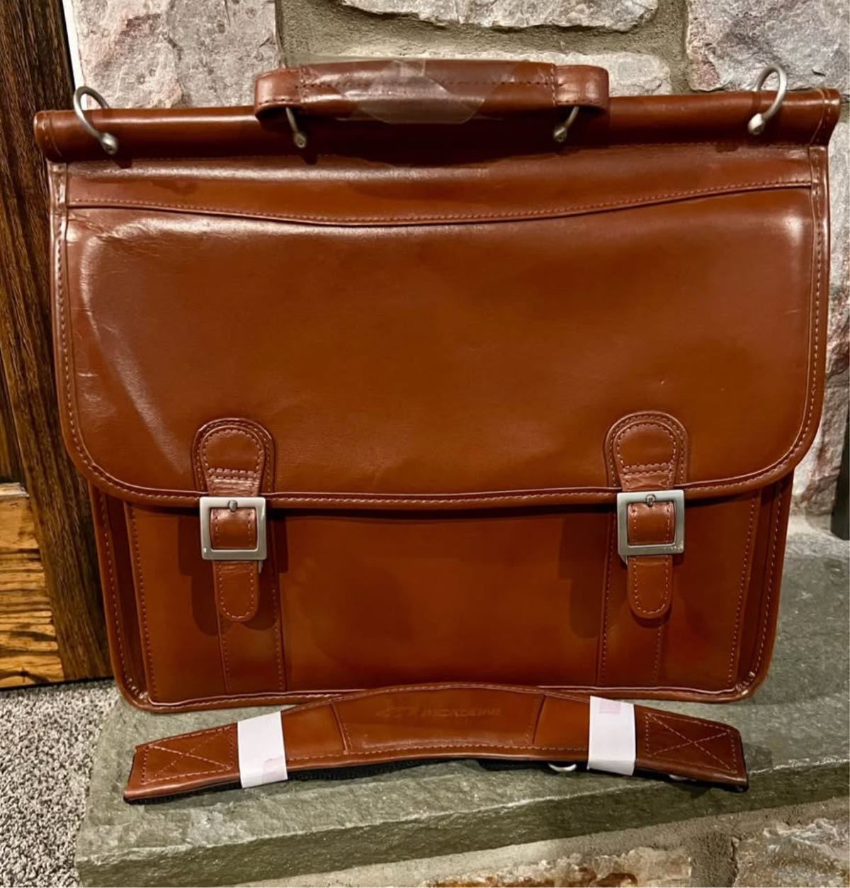 McKlein USA Leather Briefcase Satchel Laptop Bag Shoulder Strap Brown