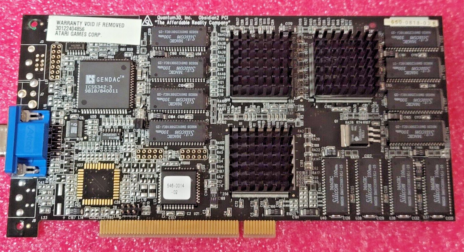 Rare Atari 3DFX Quantum3D Voodoo2 10MB VGA PCI GPU Video Card DOS Retro #AZ2C