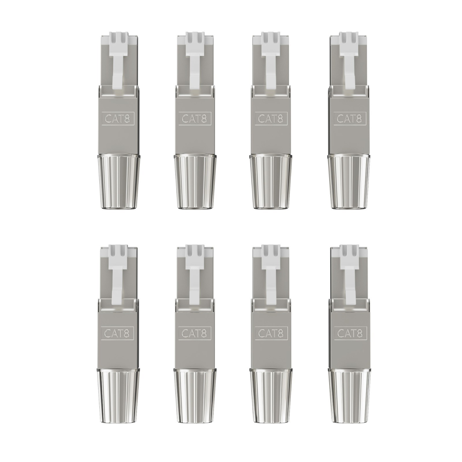SYSTON Cat8 RJ45 Connectors 8-Pack, Ethernet Cable RJ45 Plug Terminal Zinc Alloy