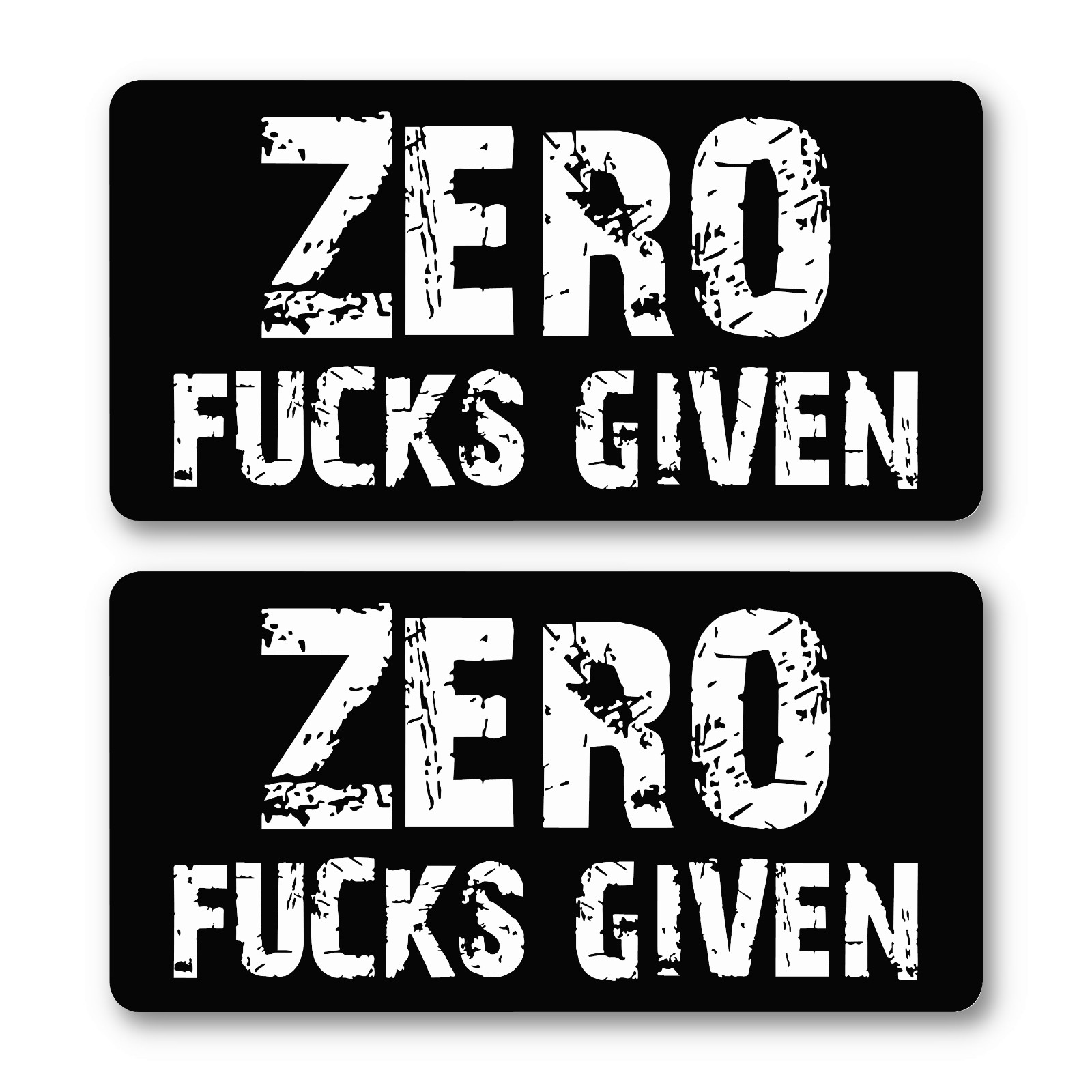 Zero F*cks Given Stickers, Funny Sarcastic Decal for Laptops & INdoor Use 2-PK