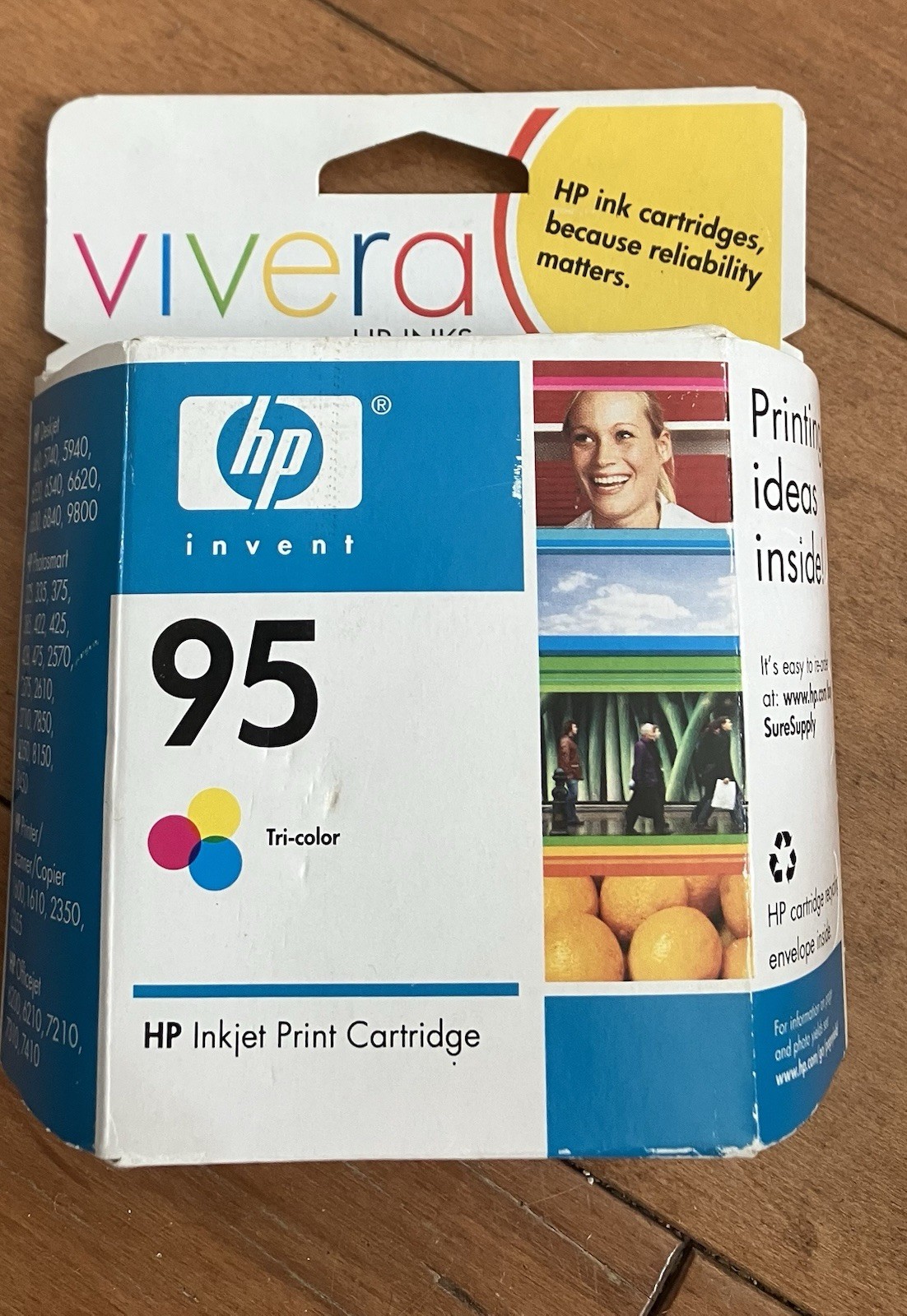 New Sealed Genuine HP Invent 95 Tri-Color Ink Vivera Print Cartridge InkJet