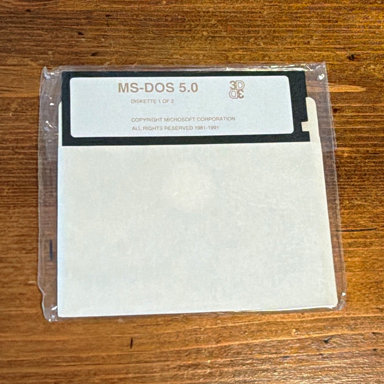 Microsoft MS-DOS 5.0 Operating System 5.25" Floppy Disk Set
