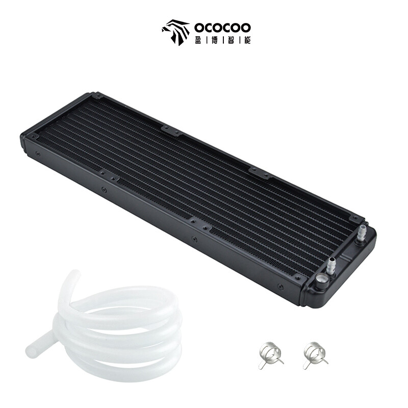 OCOCOO 360mm Aluminum Water-Cooled Radiator, N6 Connectors, with Air Vents