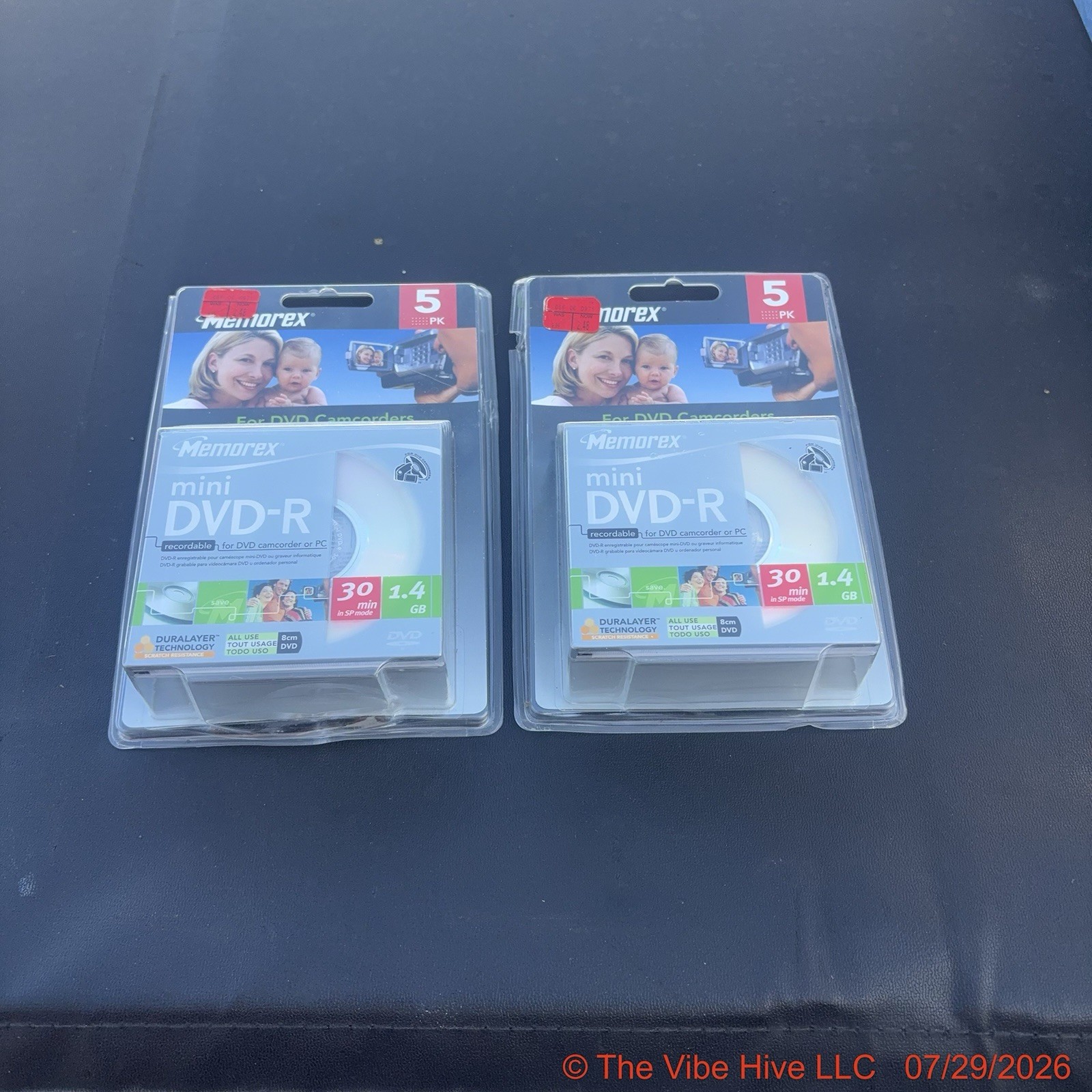 2x Memorex Mini DVD- 30 Minute 1.4 GB 5-Pack for DVD Camcorder *FREE SHIPPING*